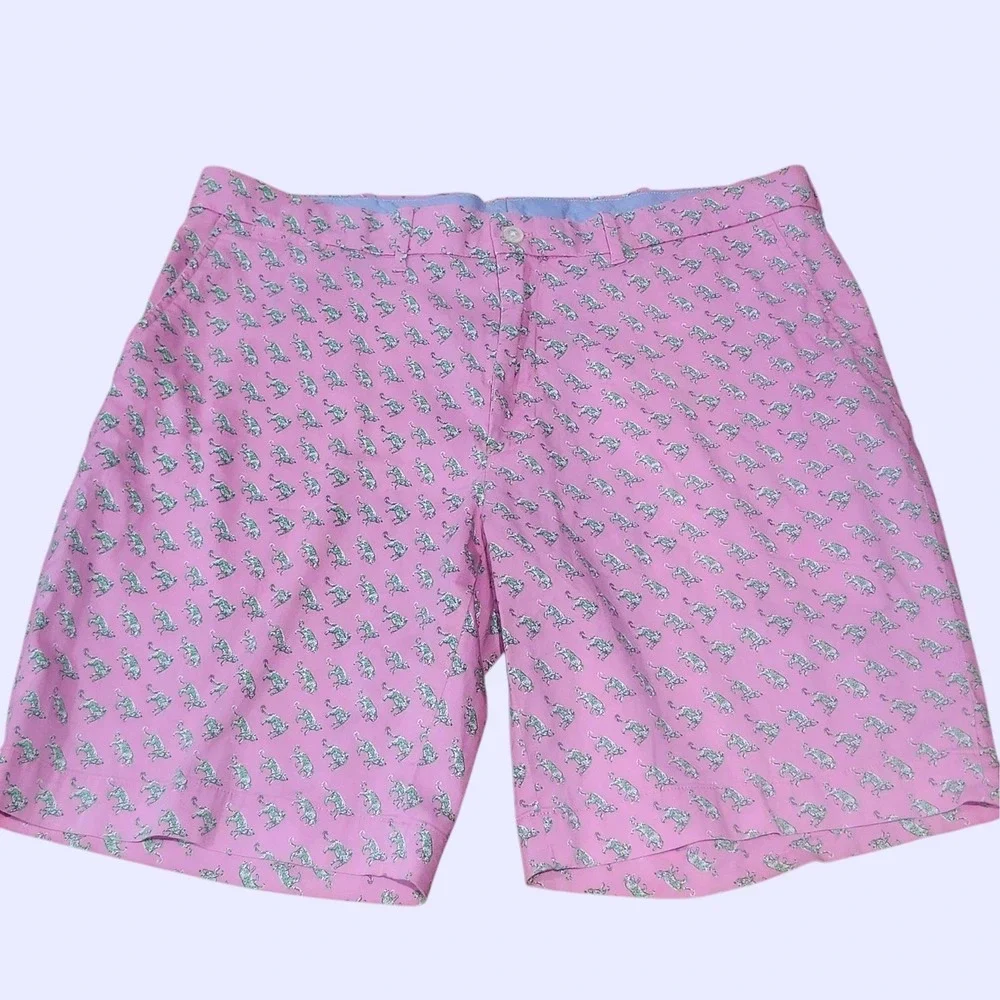 Polo Ralph Lauren Golf Shorts Mens 36 Pink Green Leopard Print‎ Animal Pattern